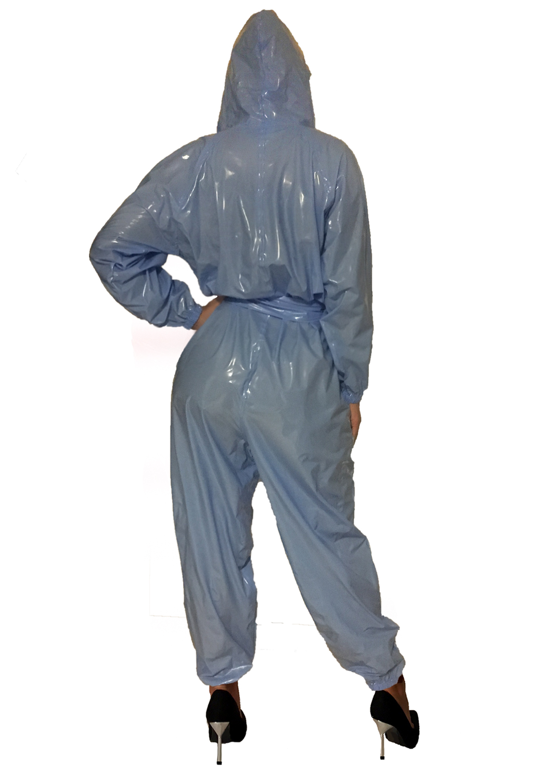 PVC-Overall-Hoody - Hellblau (Lack)