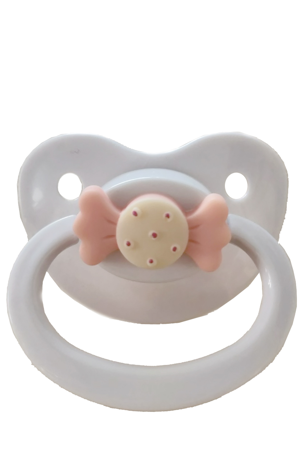 Adult Baby Schnuller mit Schleife - Weiß