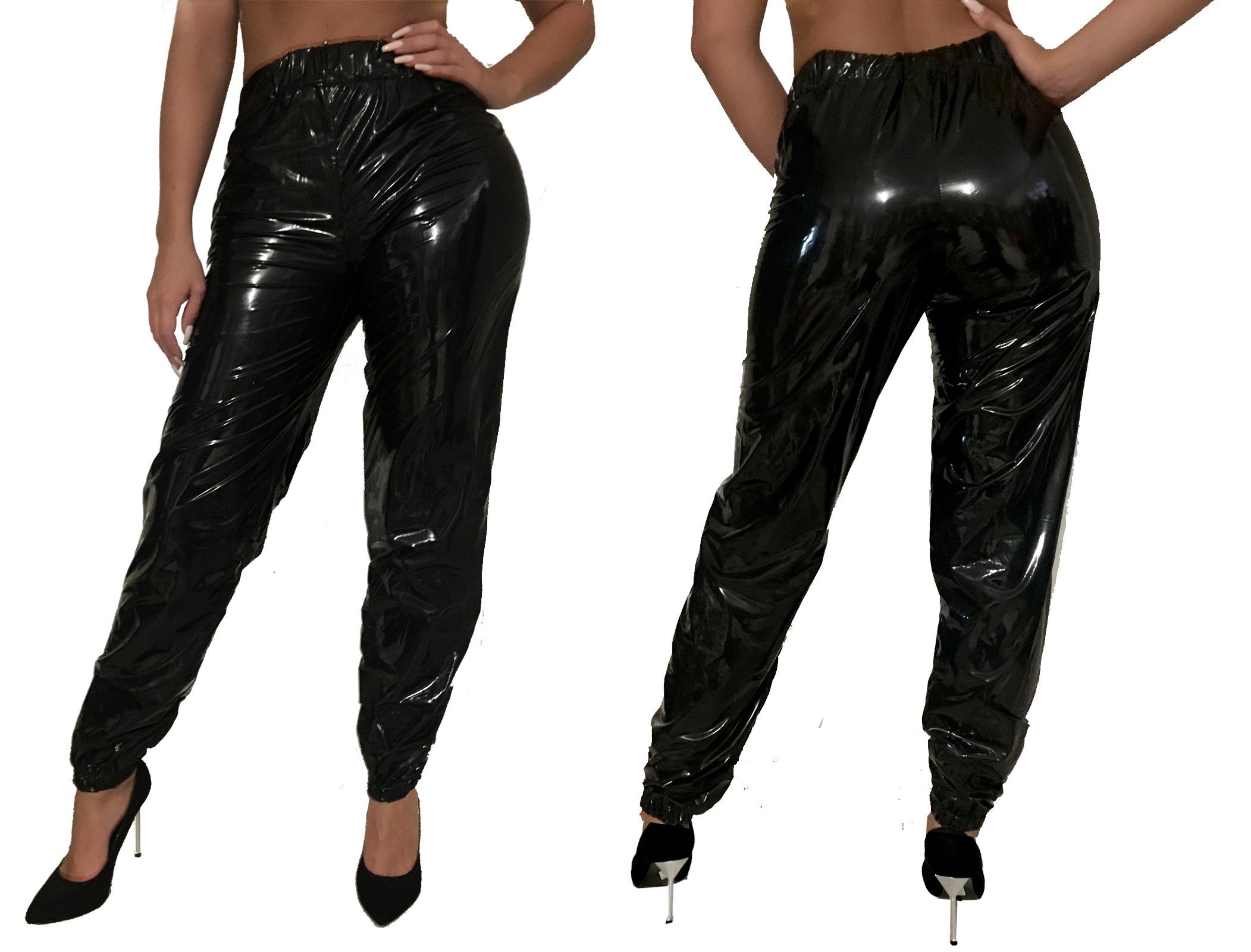 PVC-Schwitzhose - Schwarz (Lack)