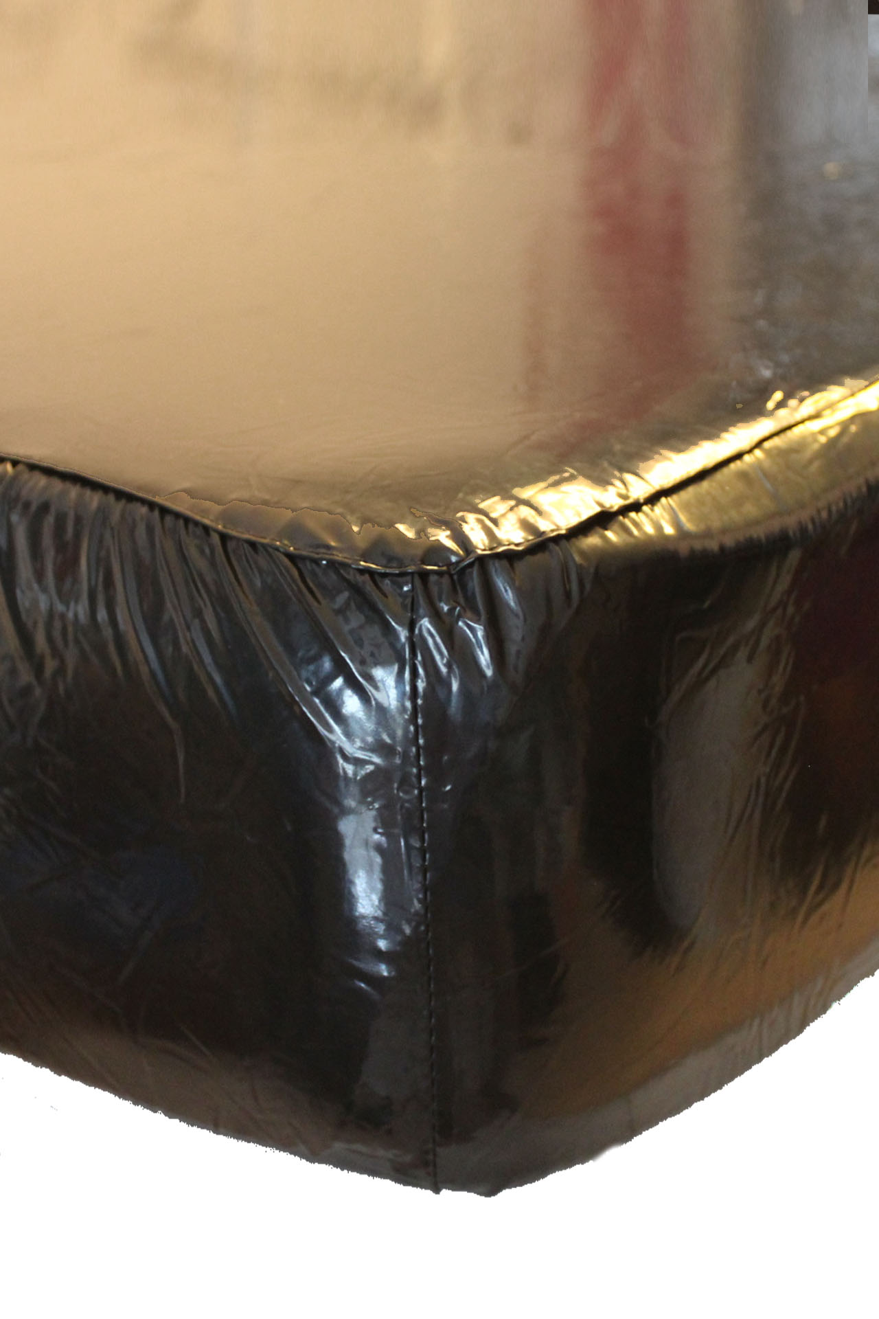 PVC bed sheet 140x200x30 cm - black (lacquer)