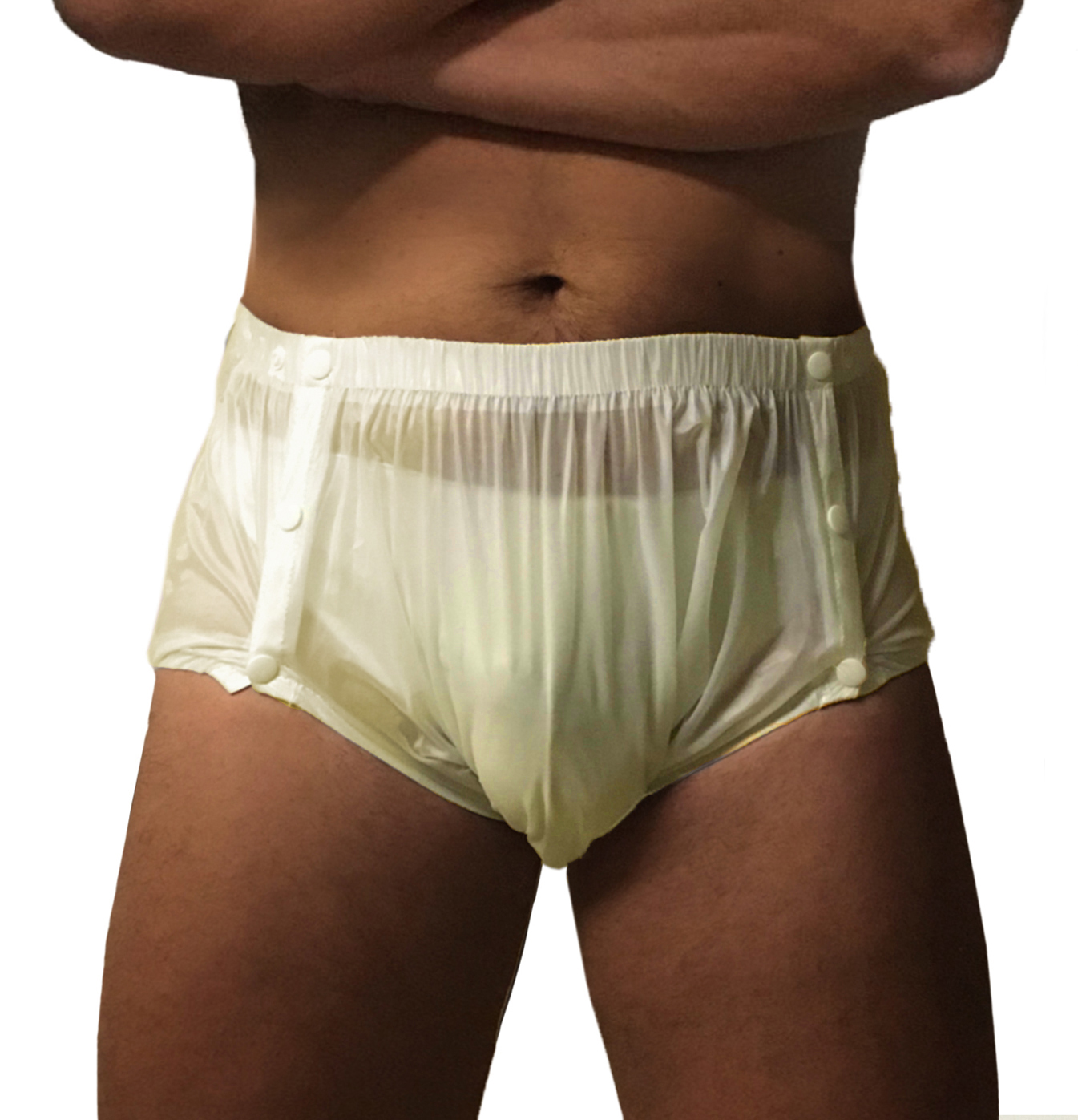 PVC-Schutzhose geknöpft, genäht - Gelb