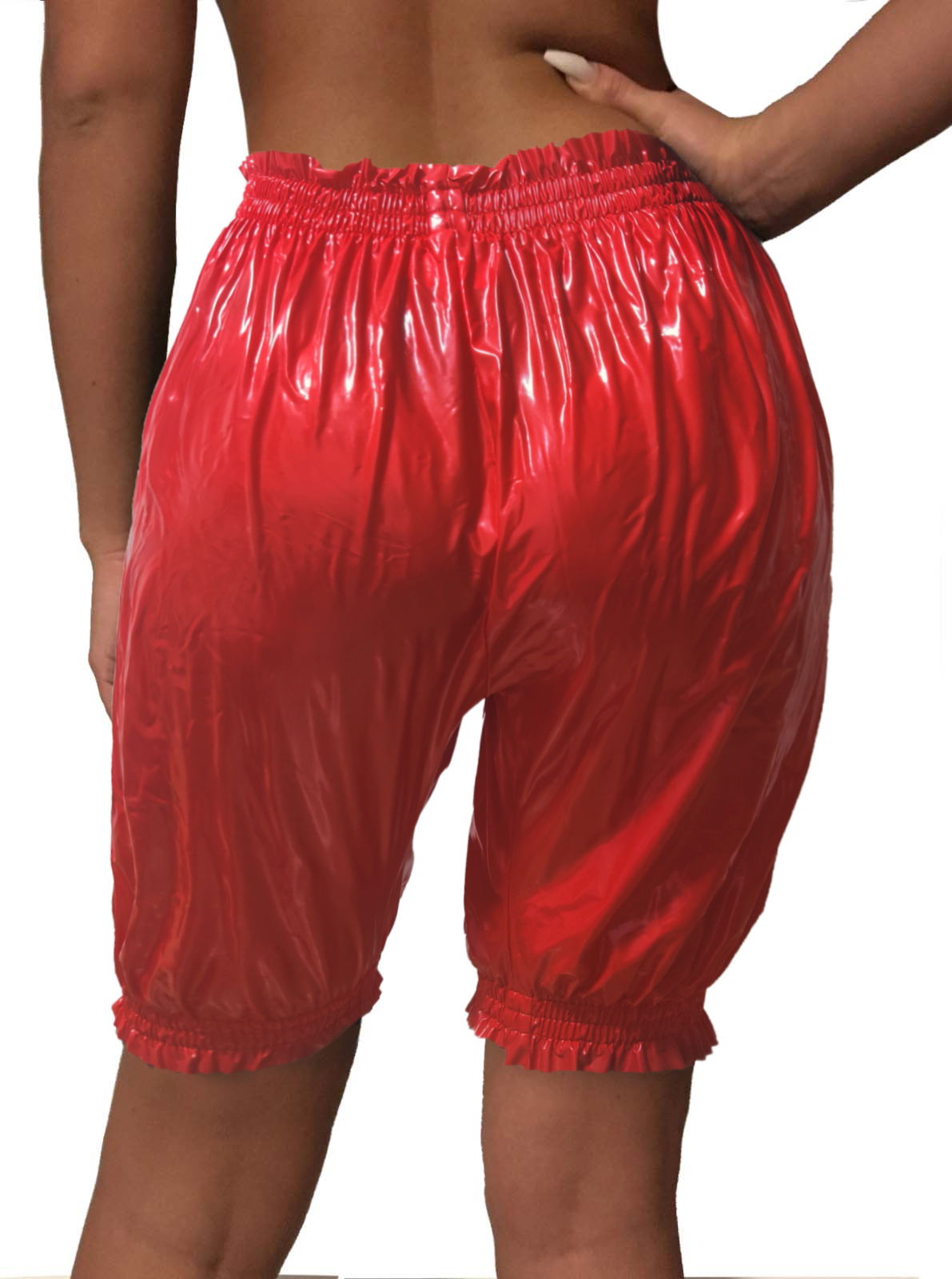 PVC-Jogginghose knielang - Rot (Lack)