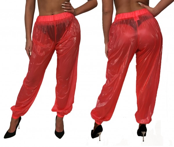 PVC jogging trousers - red