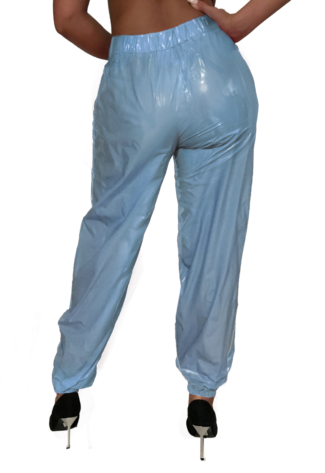 PVC-Jogginghose - Hellblau (Lack)