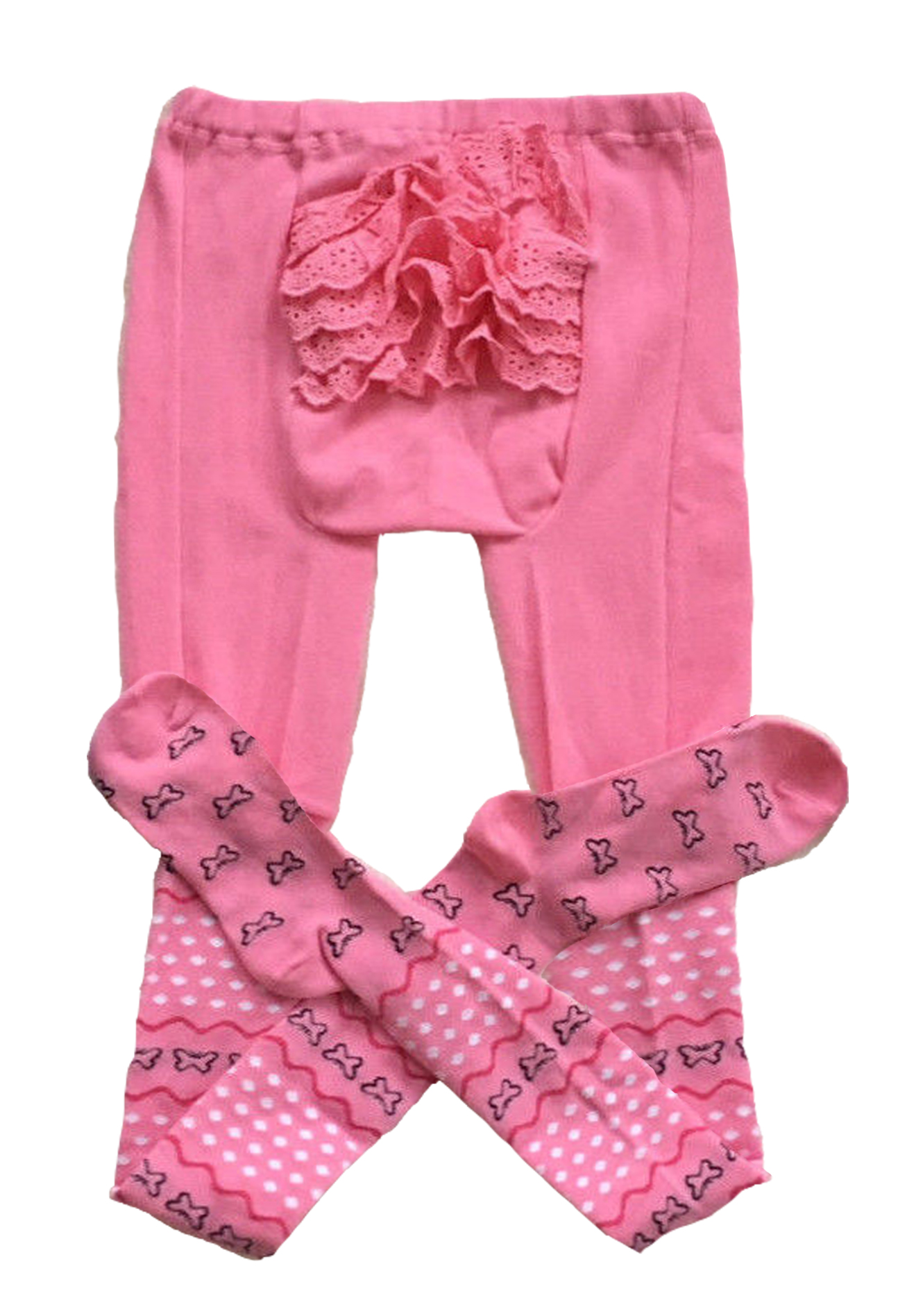 Adult Baby Pantyhose "flouncy" (Pink)