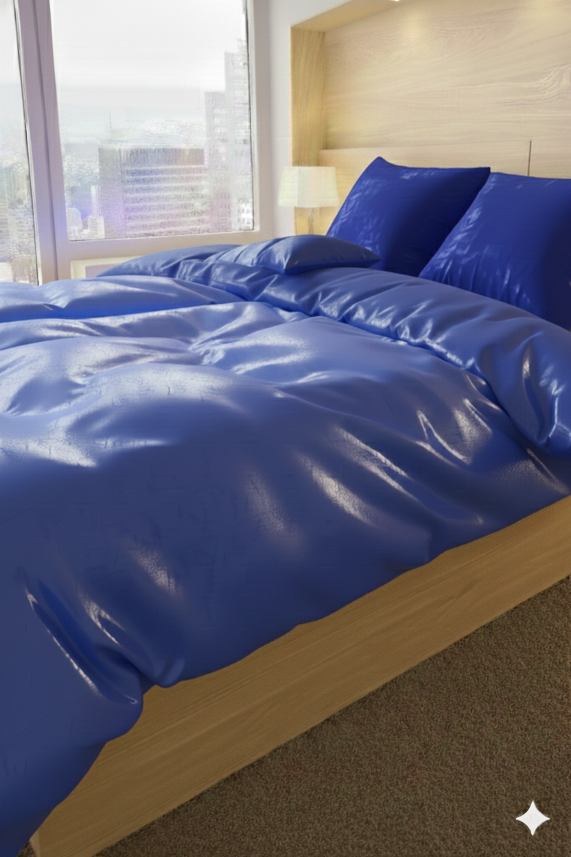 PVC-Bettwäsche-Set 135x200 cm - Ultramarinblau (Lack)
