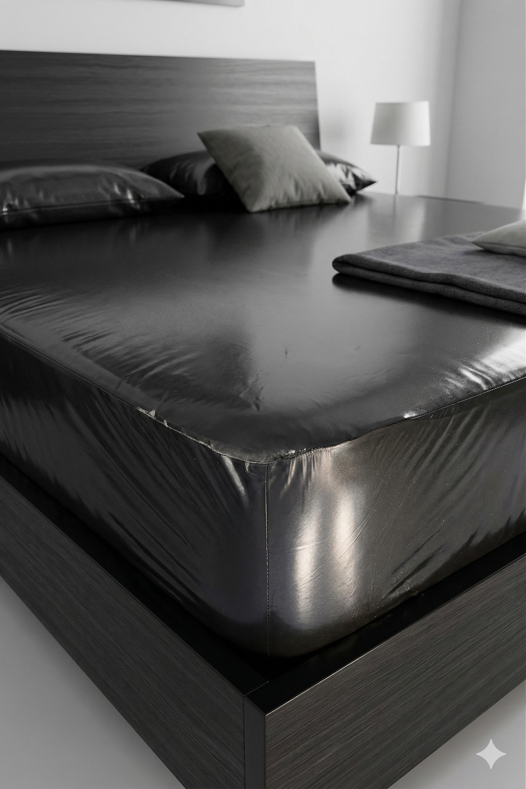 PVC bed sheet 140x200x30 cm - black