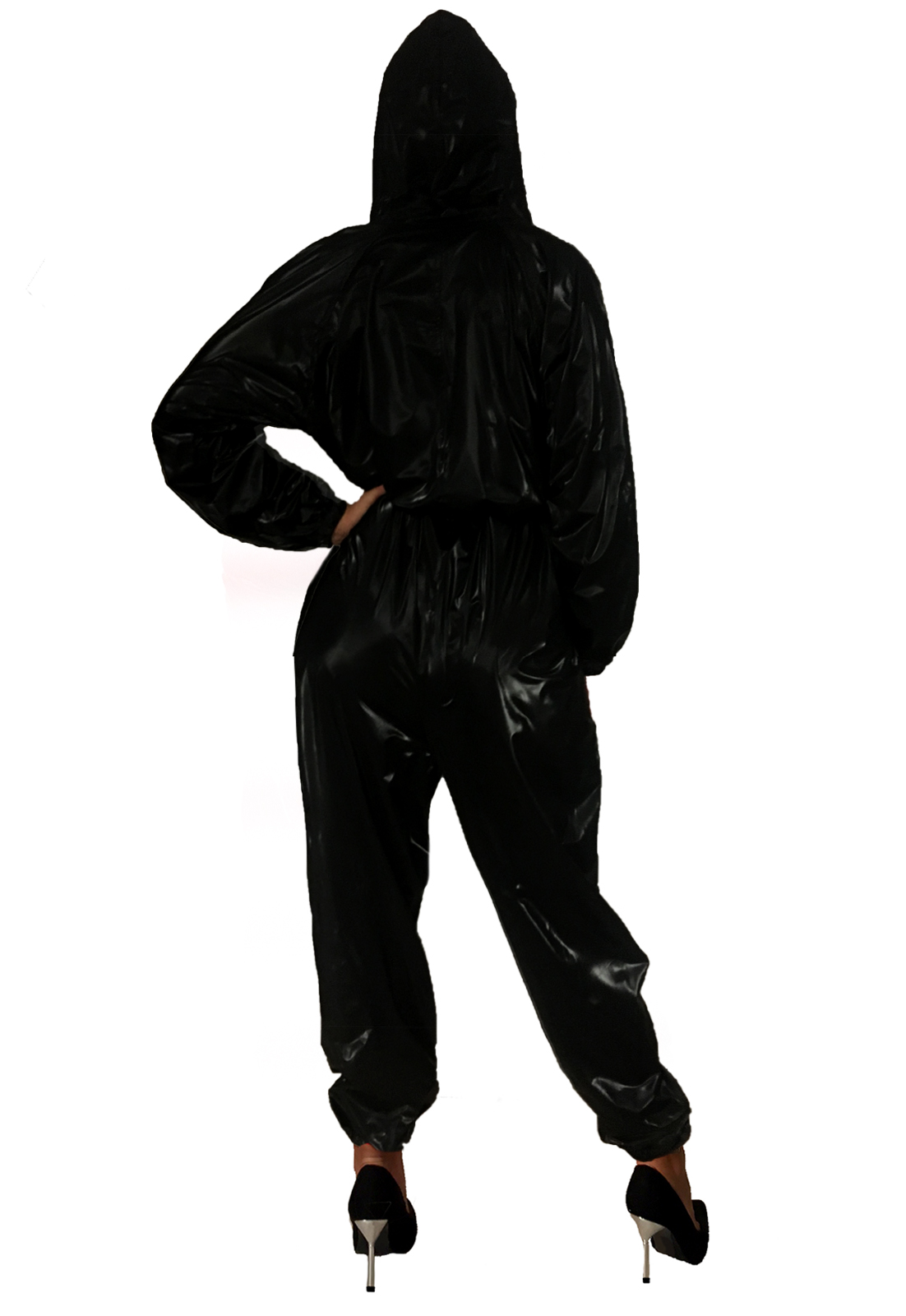 PVC-Spielanzug-Hoody - Schwarz