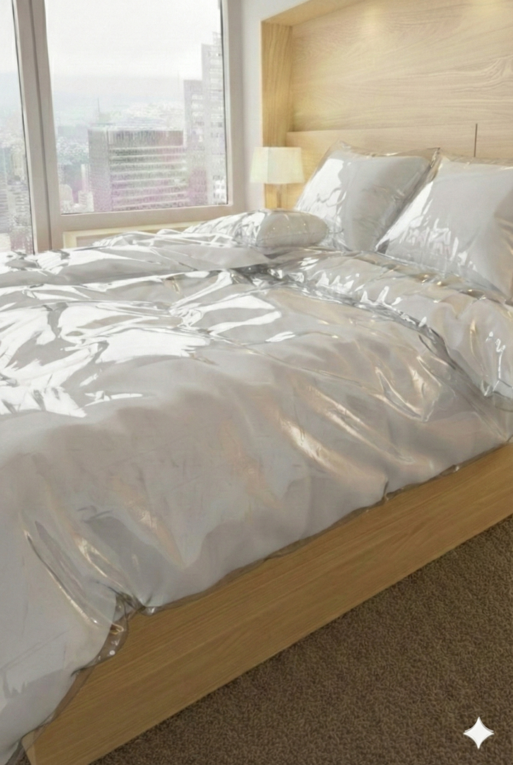 PVC-Bettwäsche-Set 135x200 cm - Transparent (Lack)
