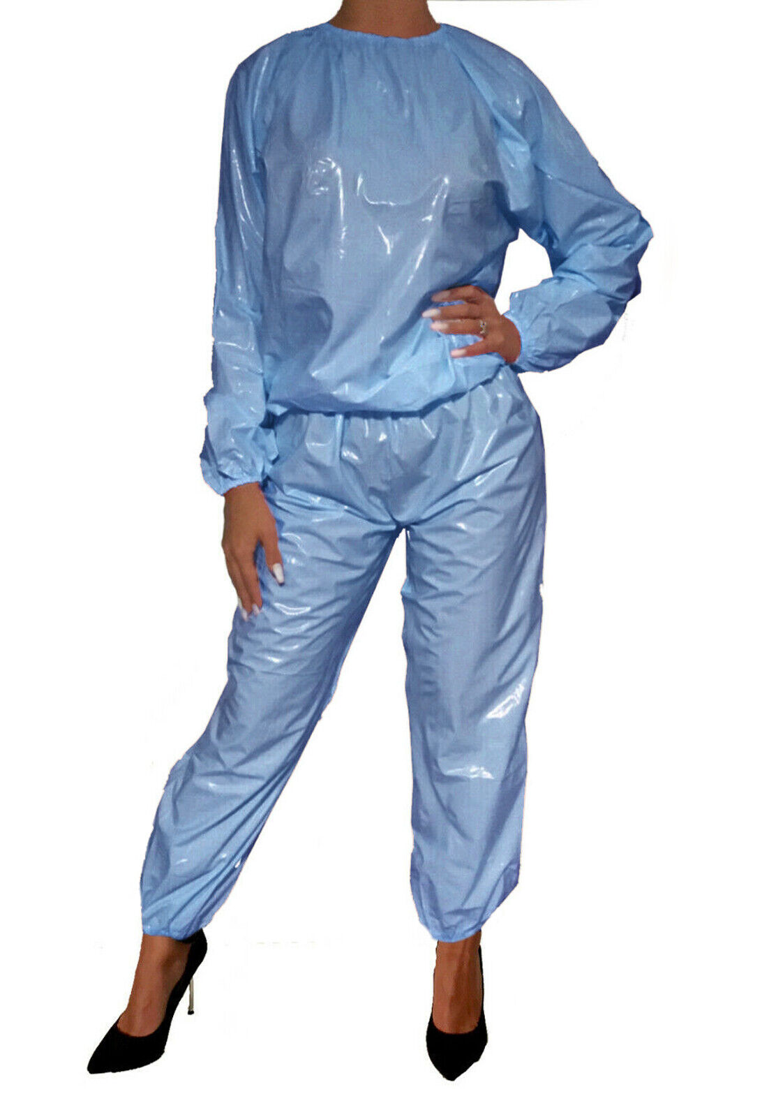 PVC-Anzug - Hellblau (Lack)