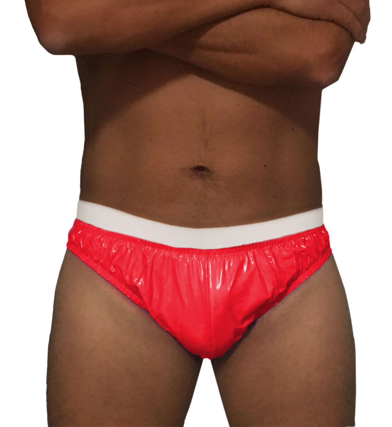 PVC-Schutzhose Herren Gummi - Rot (Lack)