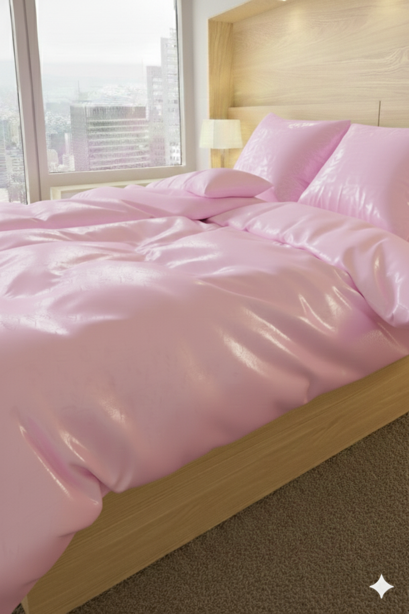 PVC-Bettwäsche-Set 135x200 cm - Rosa (Lack)