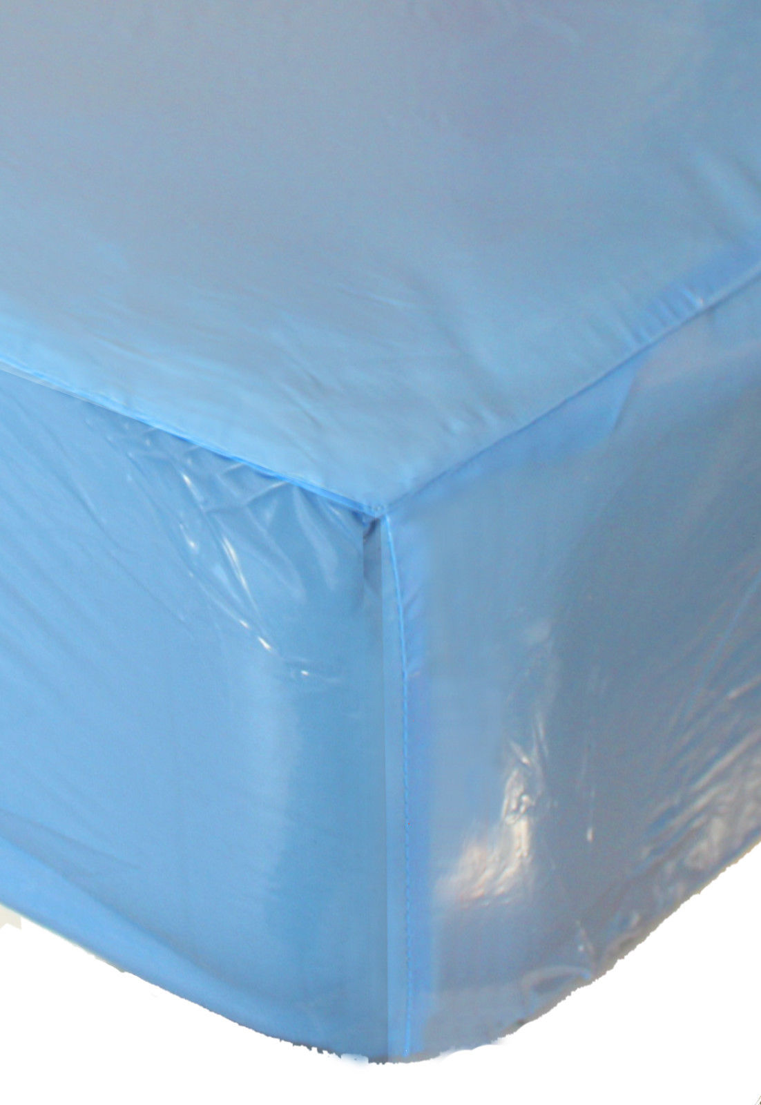 PVC bed sheet 140x200x30 cm - light blue (lacquer)