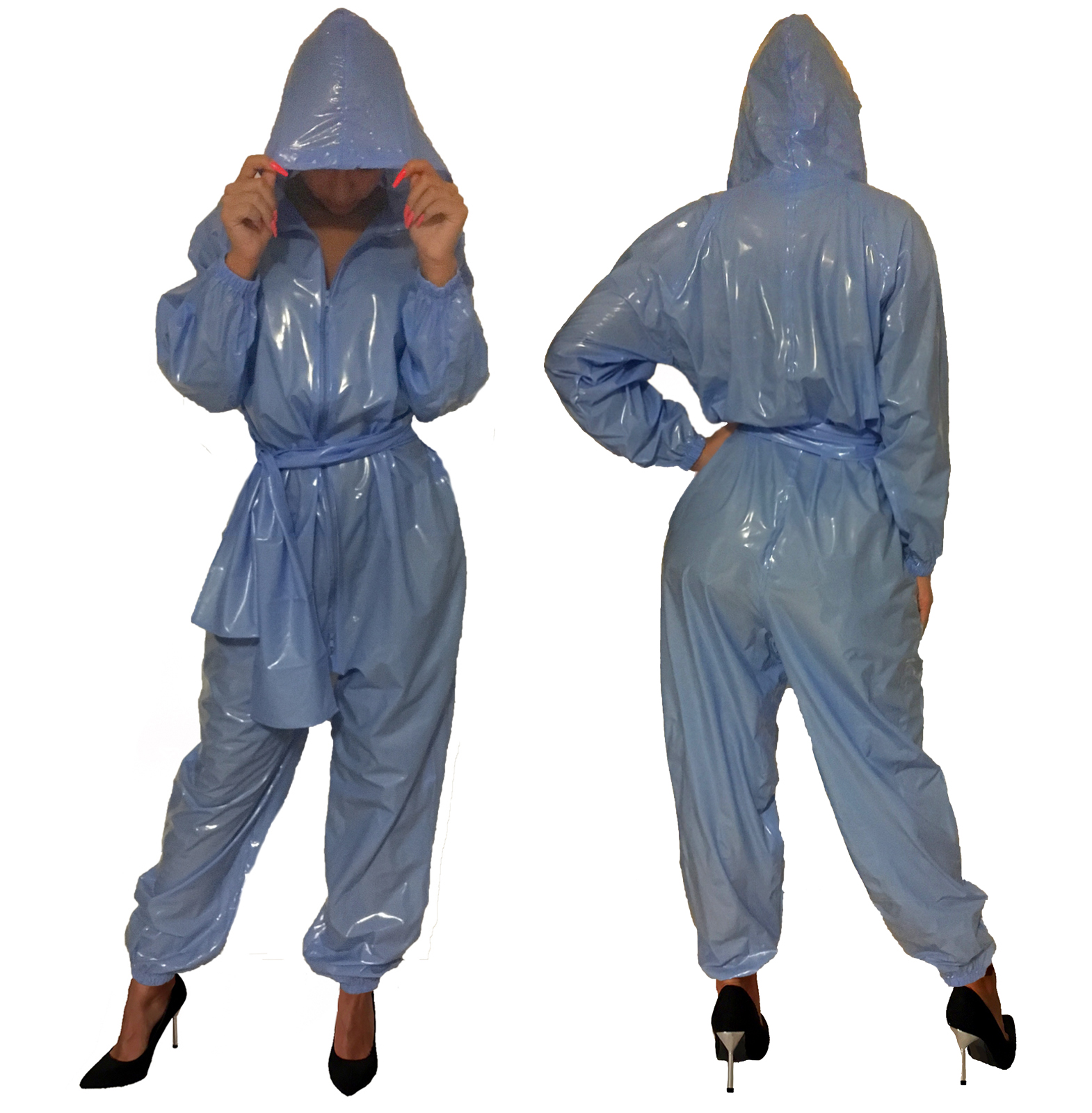 PVC-Spielanzug-Hoody - Hellblau (Lack)