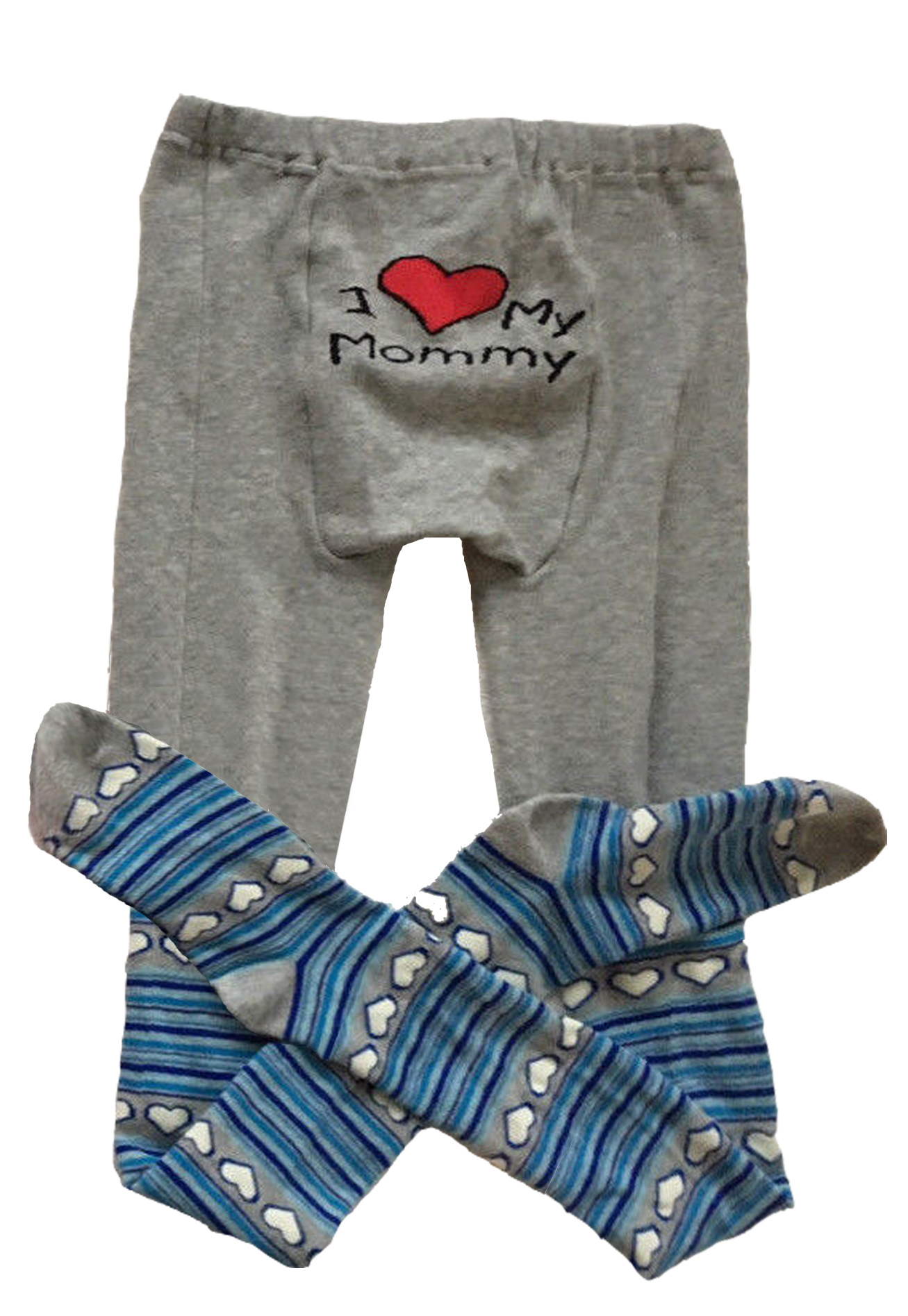 Adult Baby Pantyhose "I Love My Mommy" (Grey)