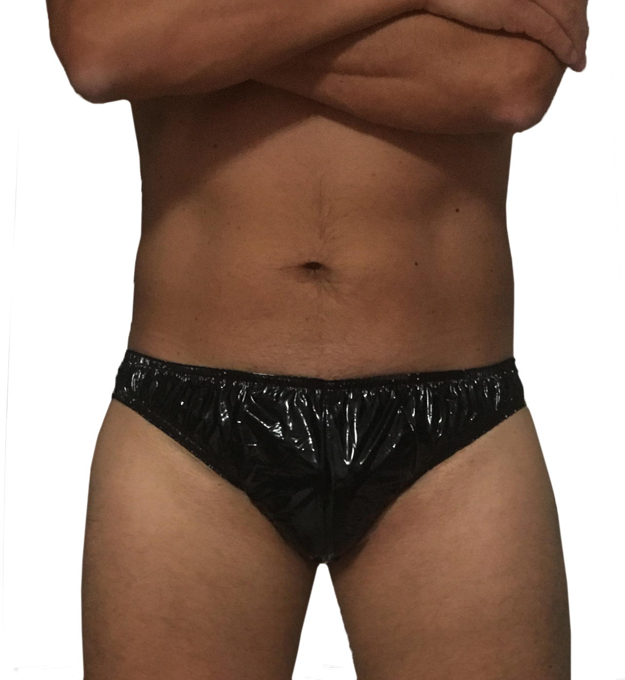 PVC-Slip Herren - Schwarz (Lack)