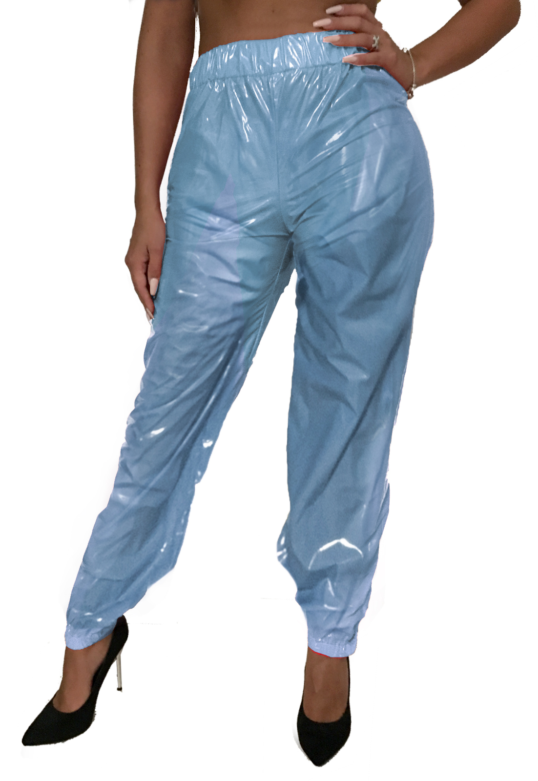 PVC-Jogginghose - Hellblau (Lack)