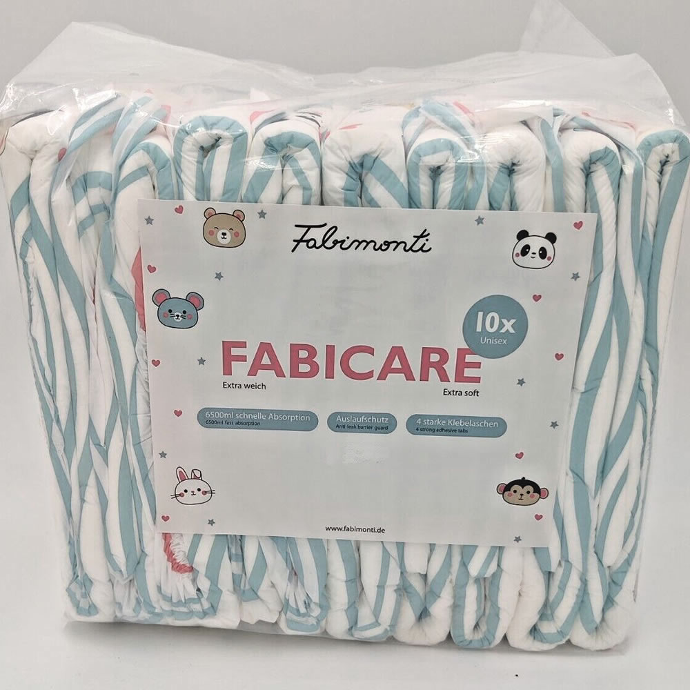 Fabicare Windeln für Erwachsene "Animals" - 10er Pack