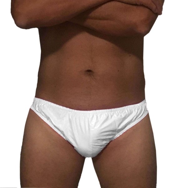 PVC protective trousers men - white (lacquer)