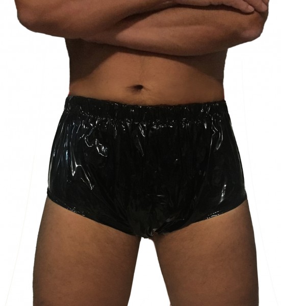 Nappy trousers for adults (black / patent)