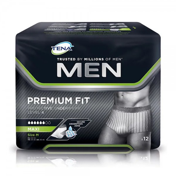 TENA Men Protective Underwear - Premium Fit M Level 4 (Karton mit 48 Stück)