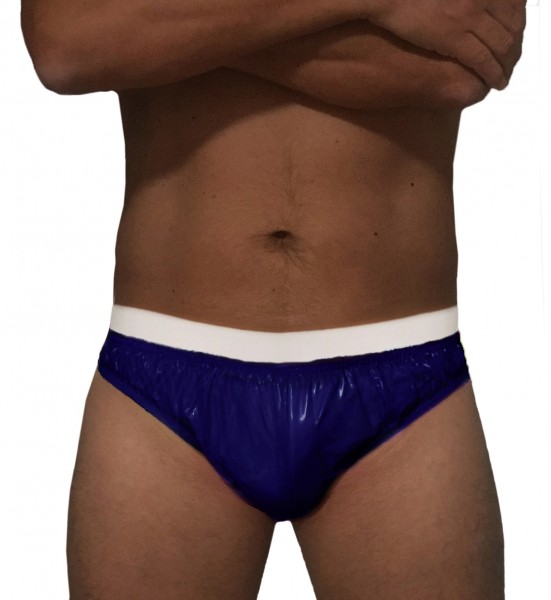 PVC protective trousers men rubber (ultramarine blue / lacquer)