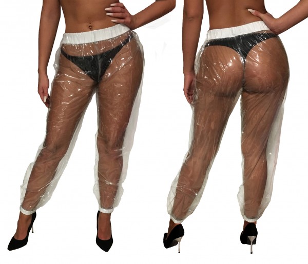 PVC sweat pants - transparent (lacquer)