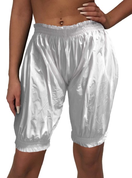PVC pants bloomers knee-length - white (lacquer)