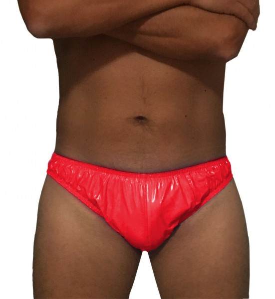 PVC protective trousers men - red (lacquer)