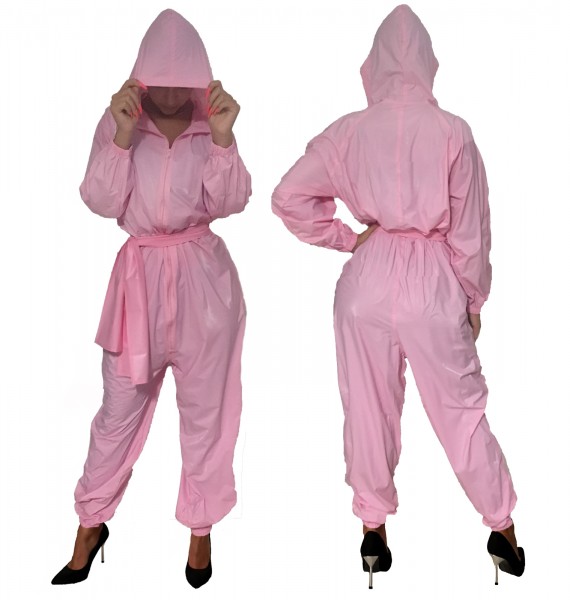 PVC-Overall-Hoody - Pink