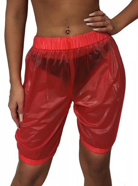 PVC jogging trousers knee length (red)