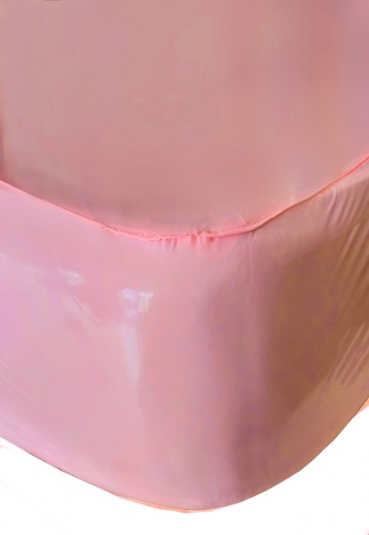 PVC bed sheet 100x200x30 cm - pink (lacquer)