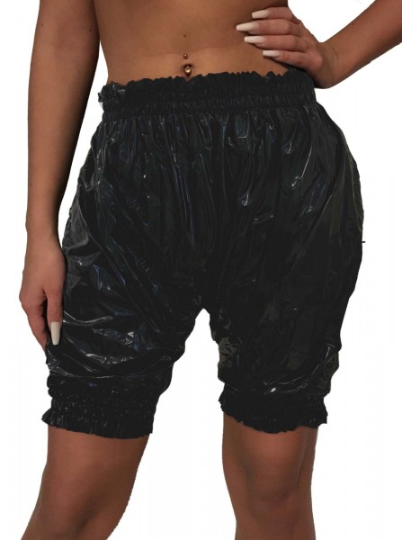 PVC jogging pants bloomers knee-length - black